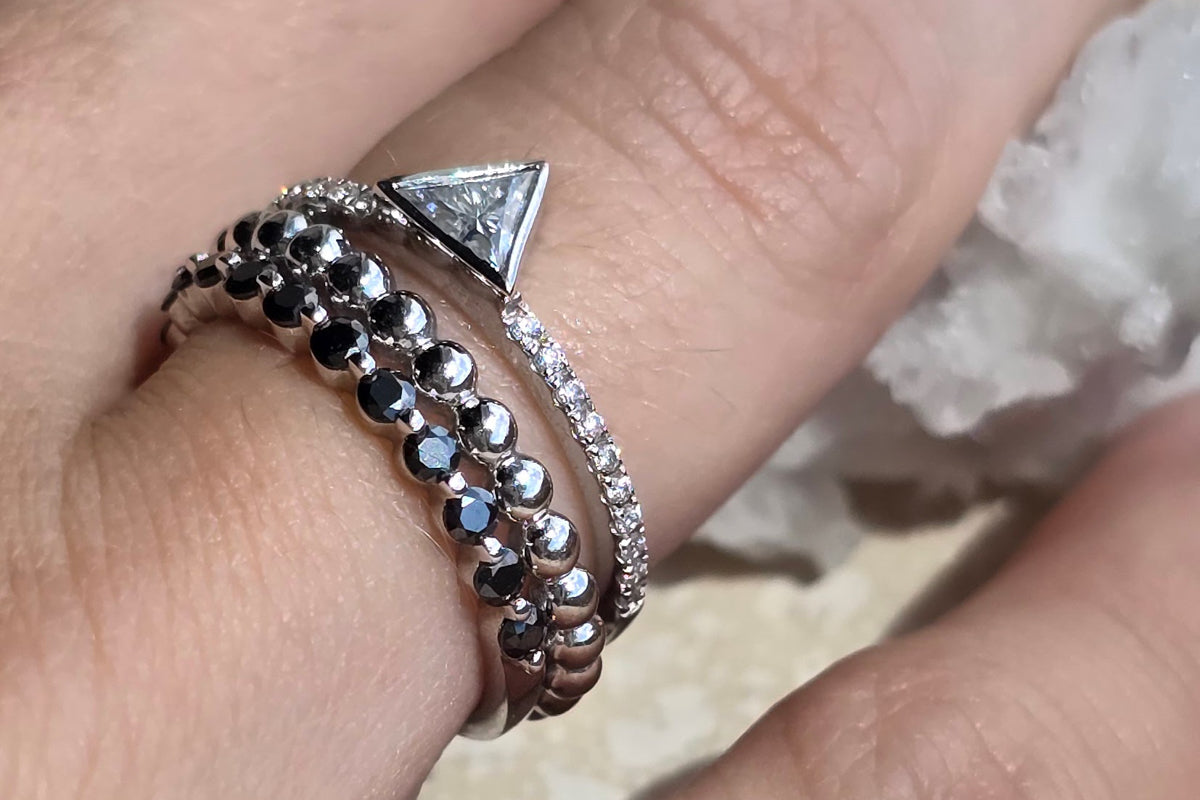 Triangle Moissanite Ring