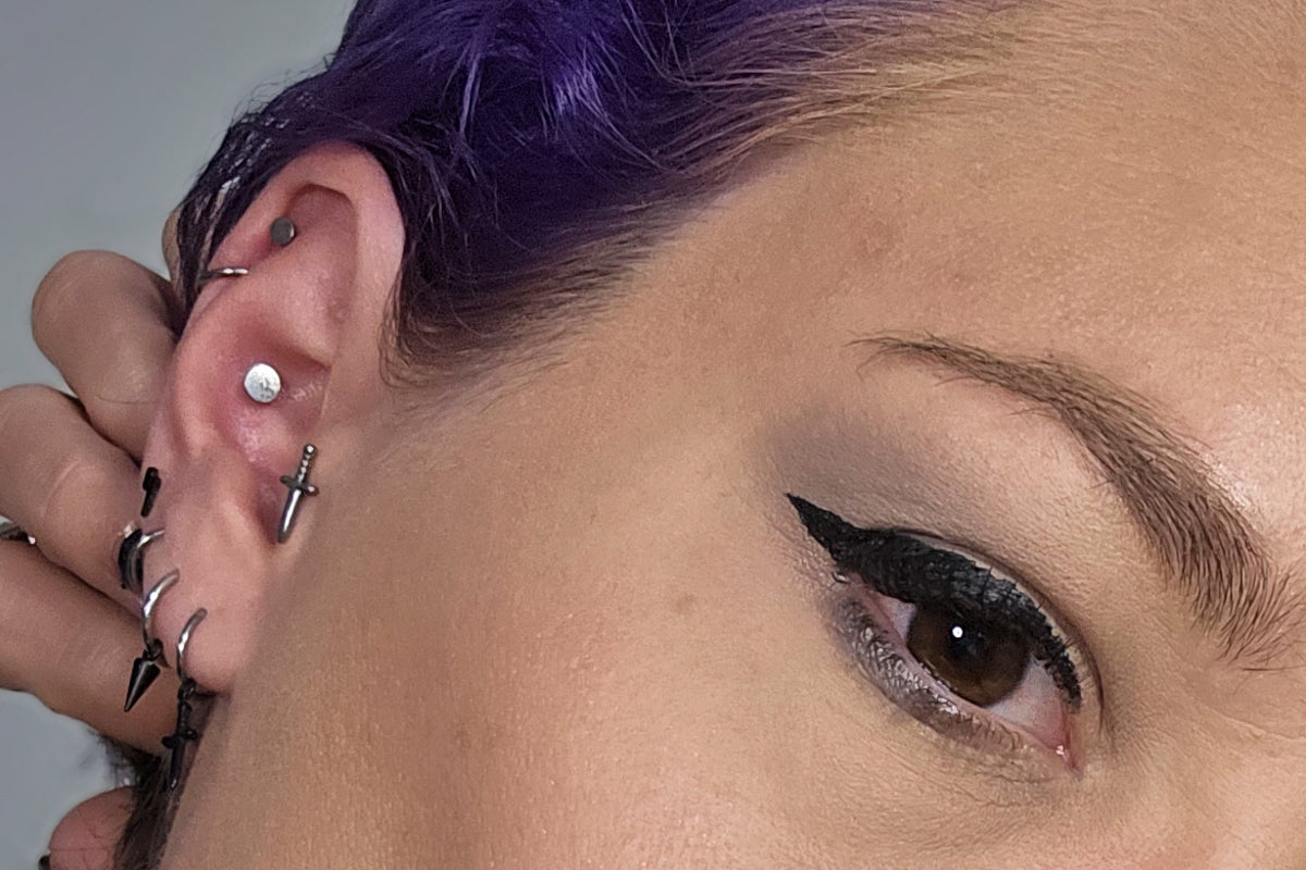 Titanium Disc Threadless Earring
