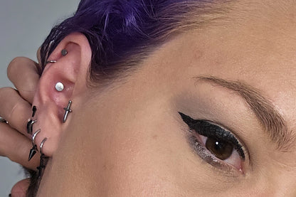 Titanium Disc Threadless Earring