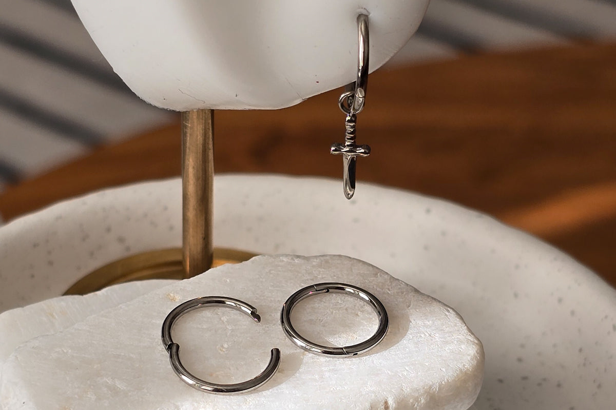 Titanium Hinge Hoop Earring