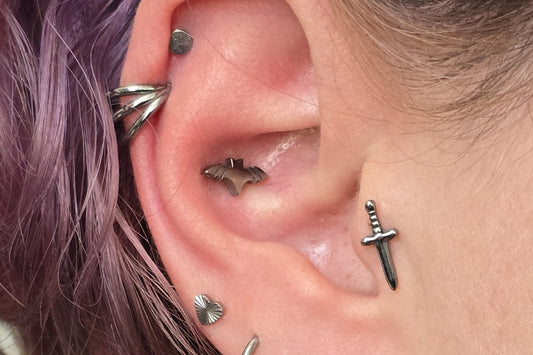 Titanium Dagger Threadless Earring