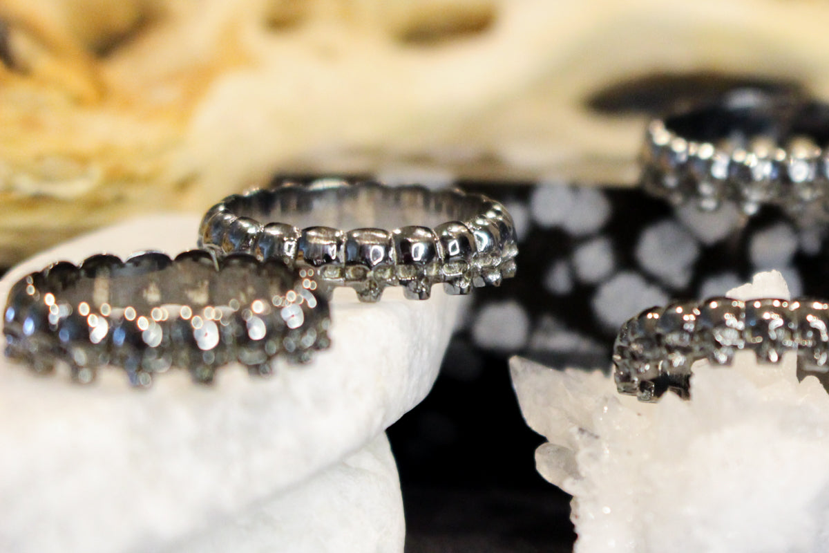 Sterling Silver Large Skull Eternity Band