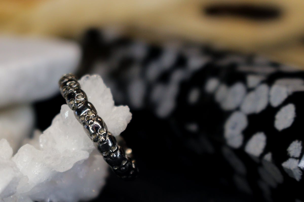 Black Metal Small Skull Eternity Ring