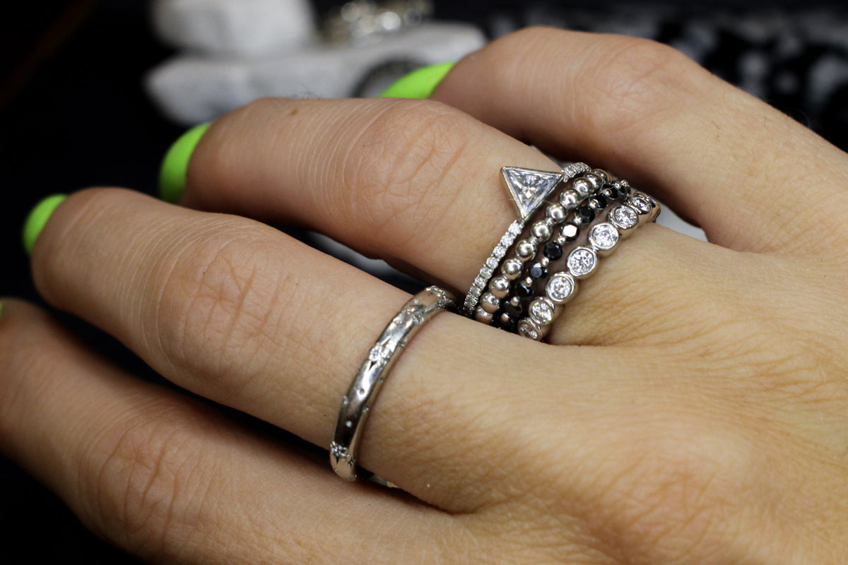 Celestial Sterling Silver and Moissanite Ring