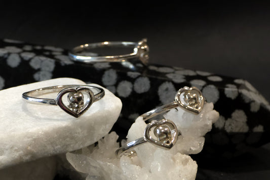 Sterling Silver Skull Heart Ring