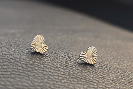 Cut Heart Titanium Threadless Earring