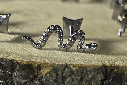 Titanium Snake Threadless Earring