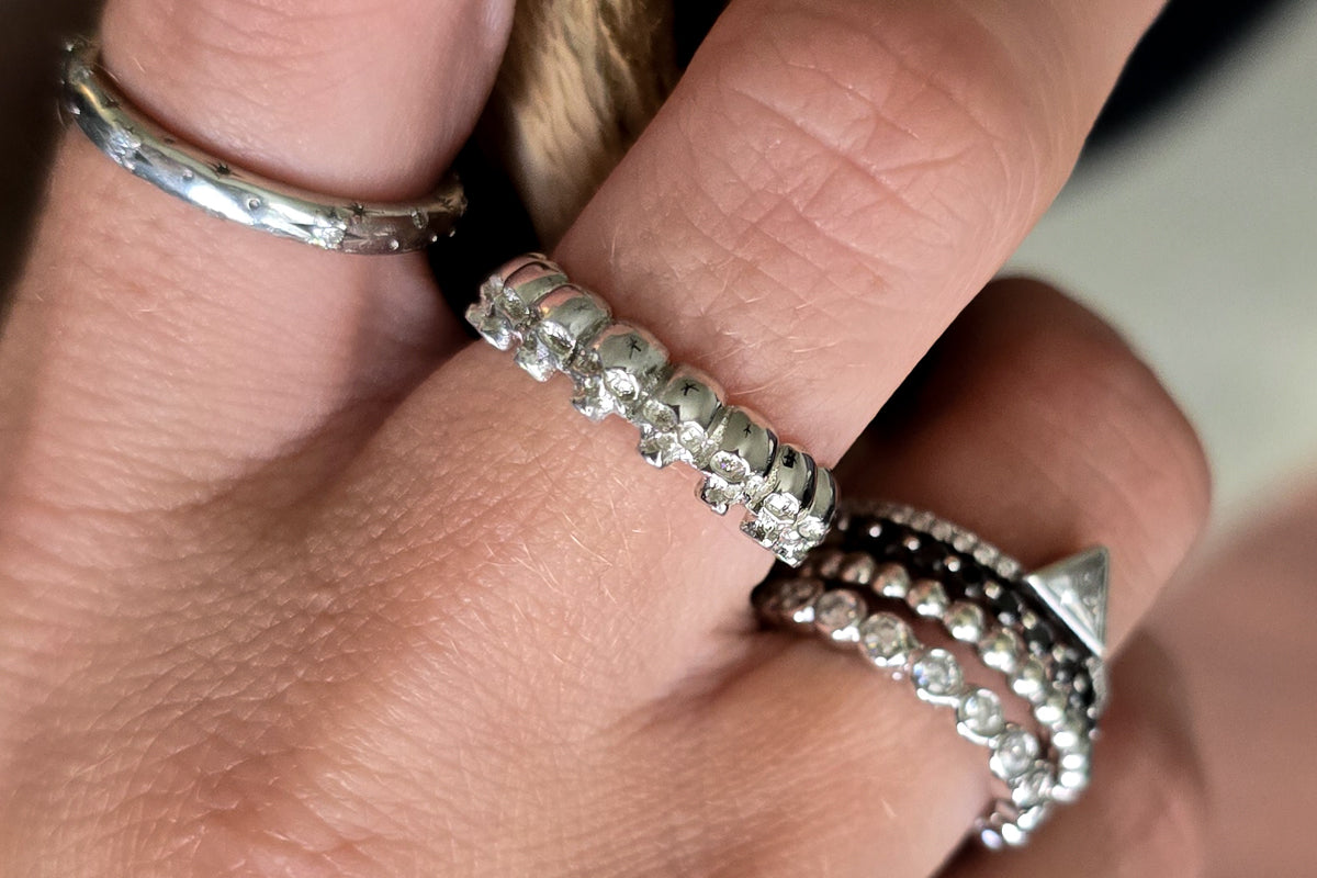 Celestial Sterling Silver and Moissanite Ring