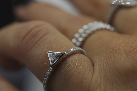 Triangle Moissanite Ring